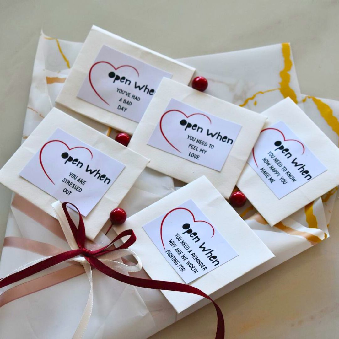 Handcrafted Open When Letter Bouquet