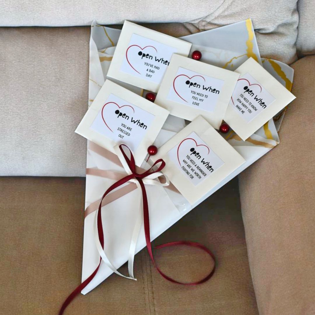 Handcrafted Open When Letter Bouquet