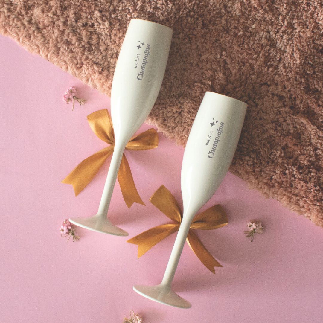 Unbreakable Champagne Glass With Quote