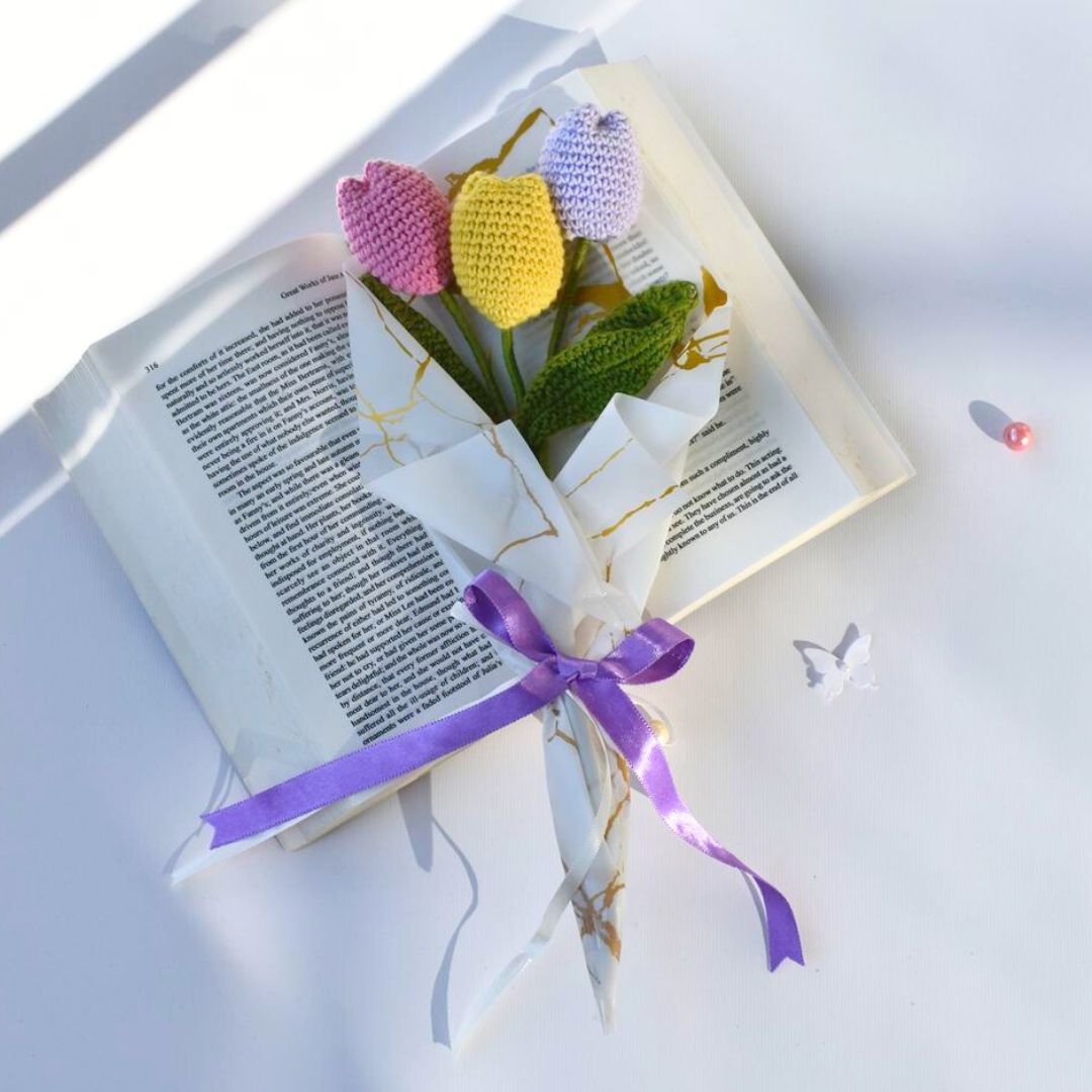 Handcrafted Crochet Tulips Bouquet
