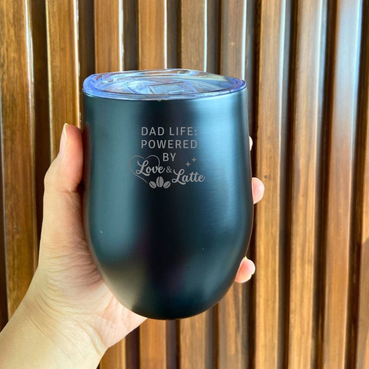 Dad Life - Powered by Love & Latte Travel Tumbler