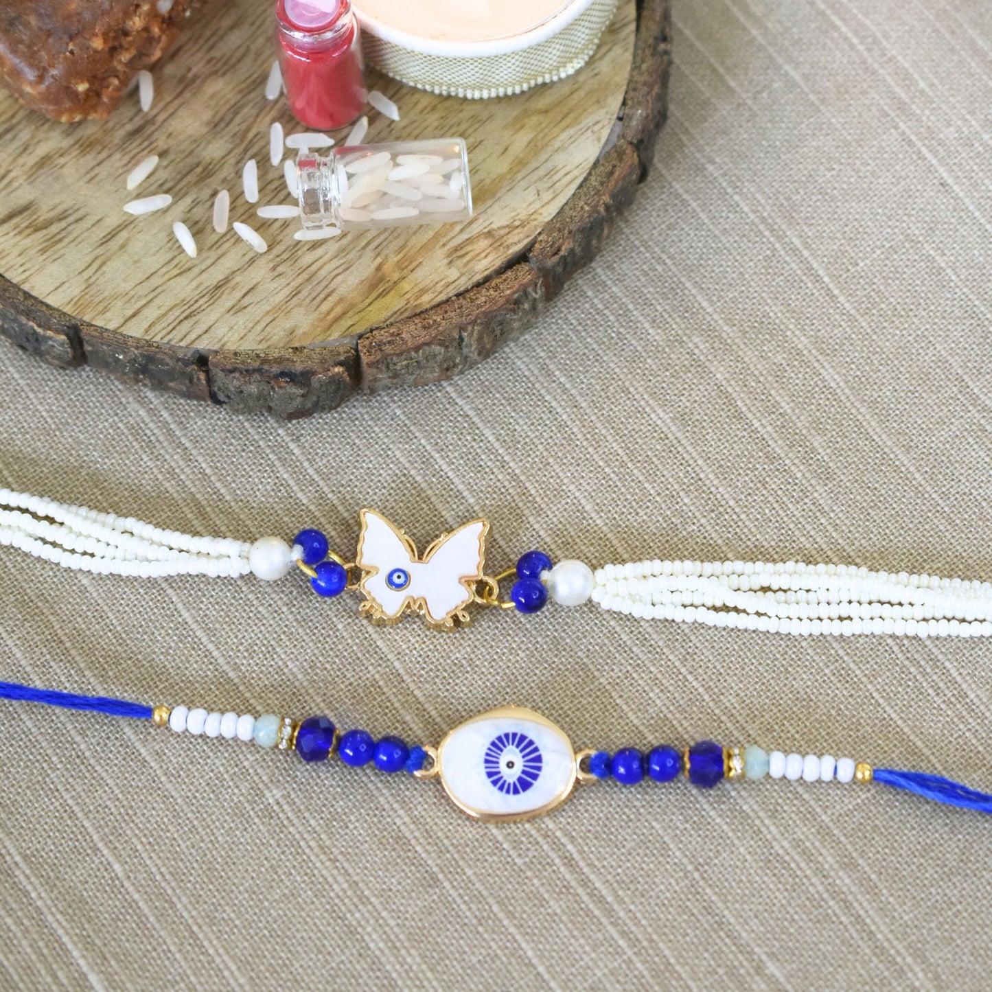 Evil Eye Bracelet & Rakhi Set
