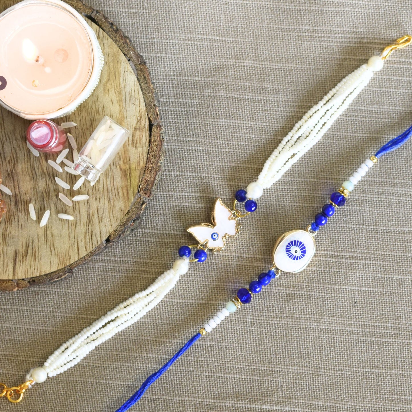 Evil Eye Bracelet & Rakhi Set