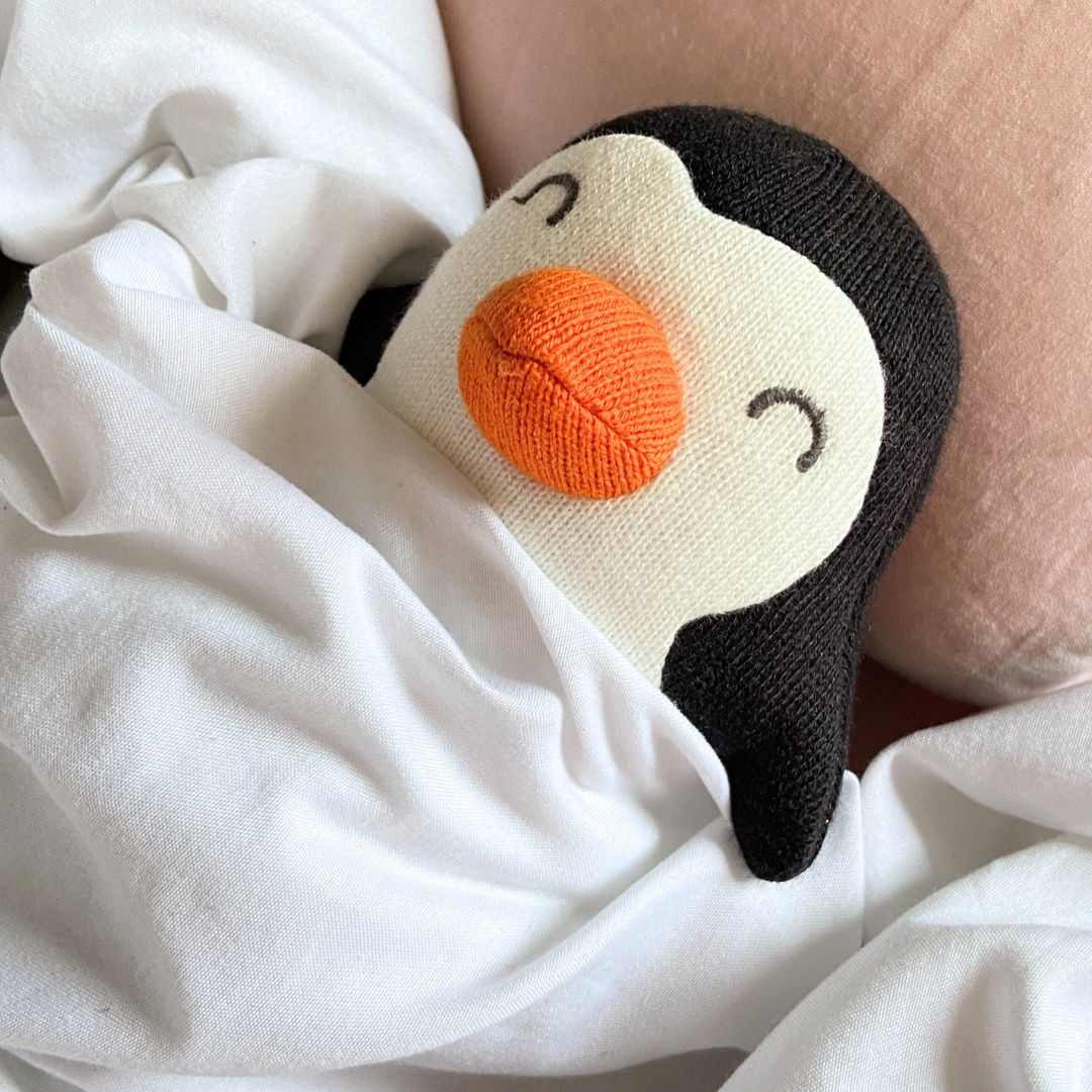 Knitted Pingu the Penguin