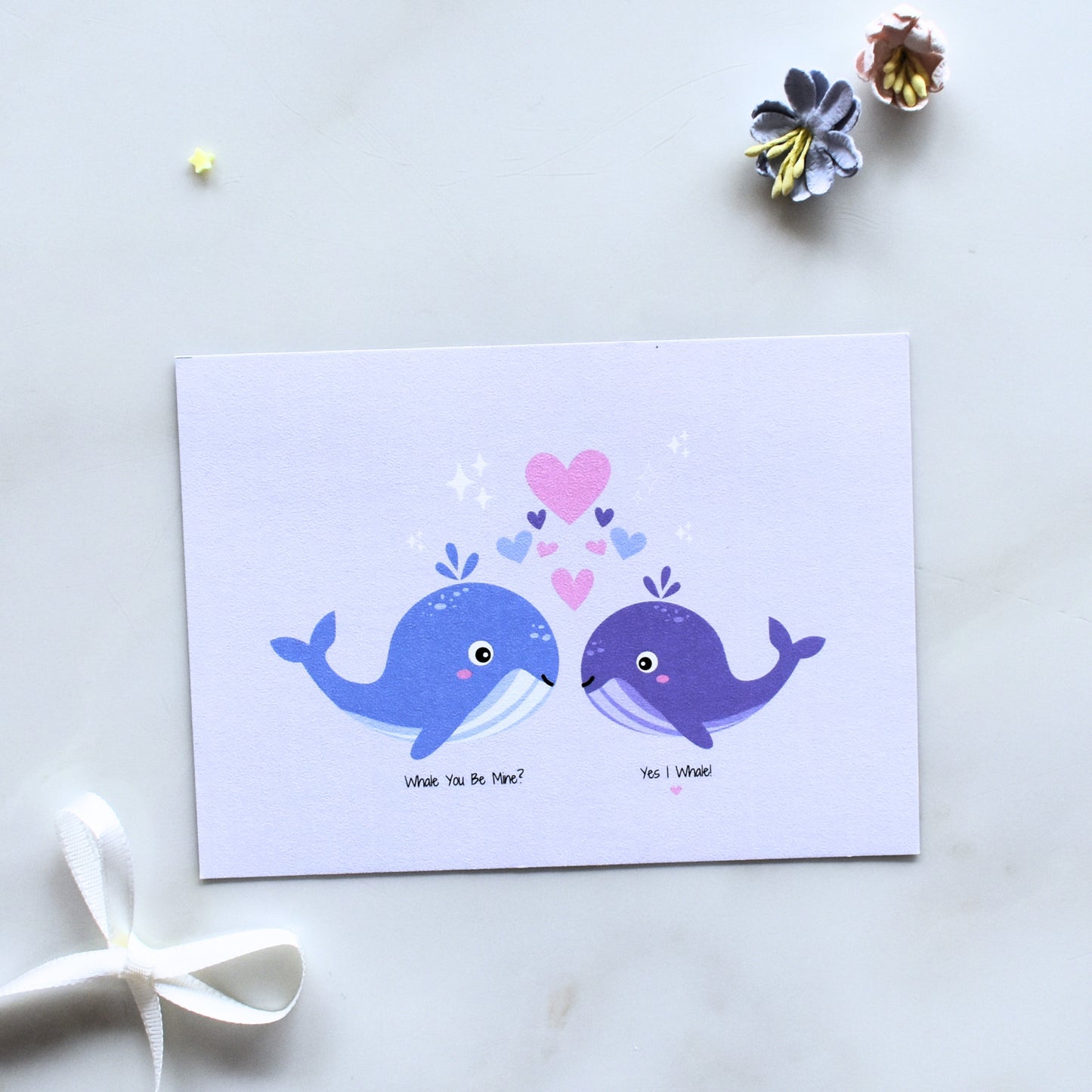 Whale You Be Mine Punny Postcard