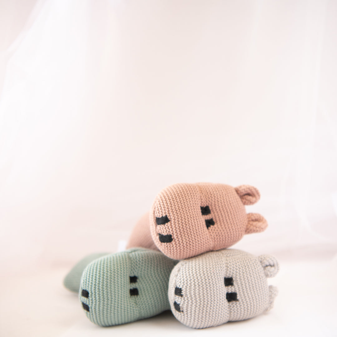 Knitted Hippo Stuffed Toy