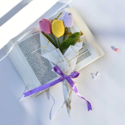 Handcrafted Crochet Tulips Bouquet