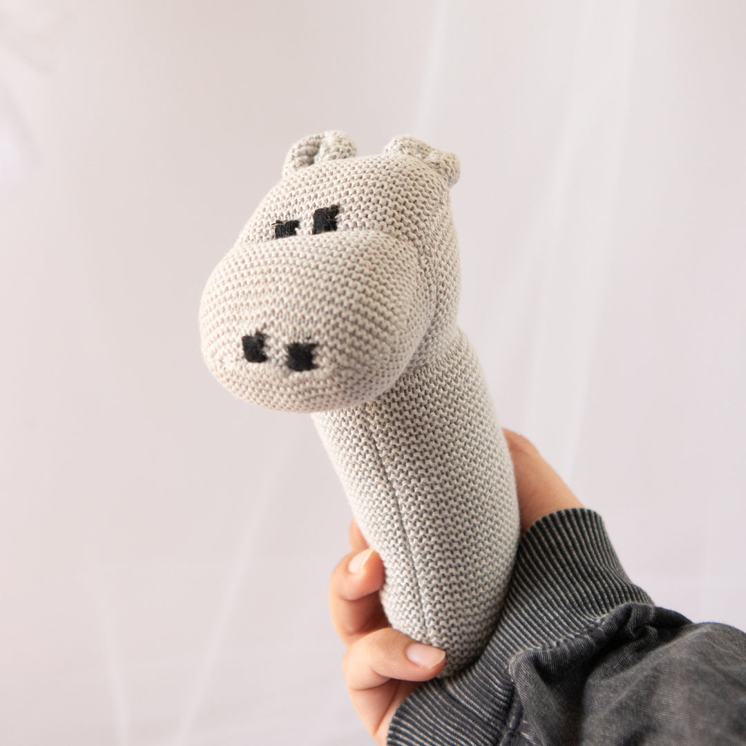 Knitted Hippo Stuffed Toy