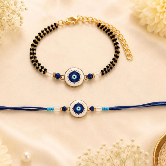 Evil Eye and Rakhi Set for Bhaiya Bhabhi