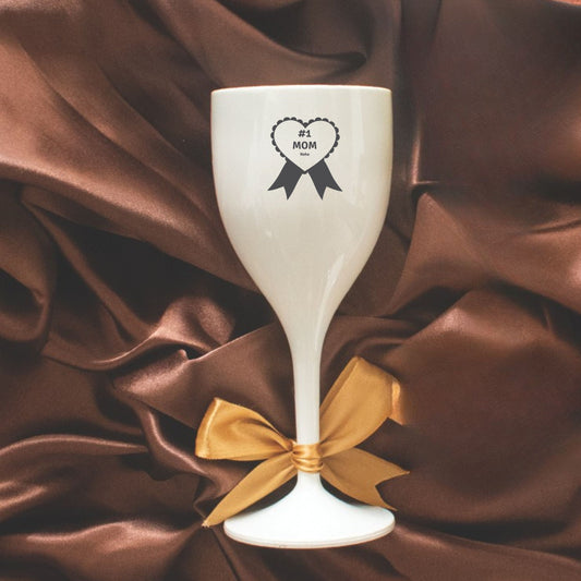 No. 1 Mom Personalized Unbreakable Wine Glass