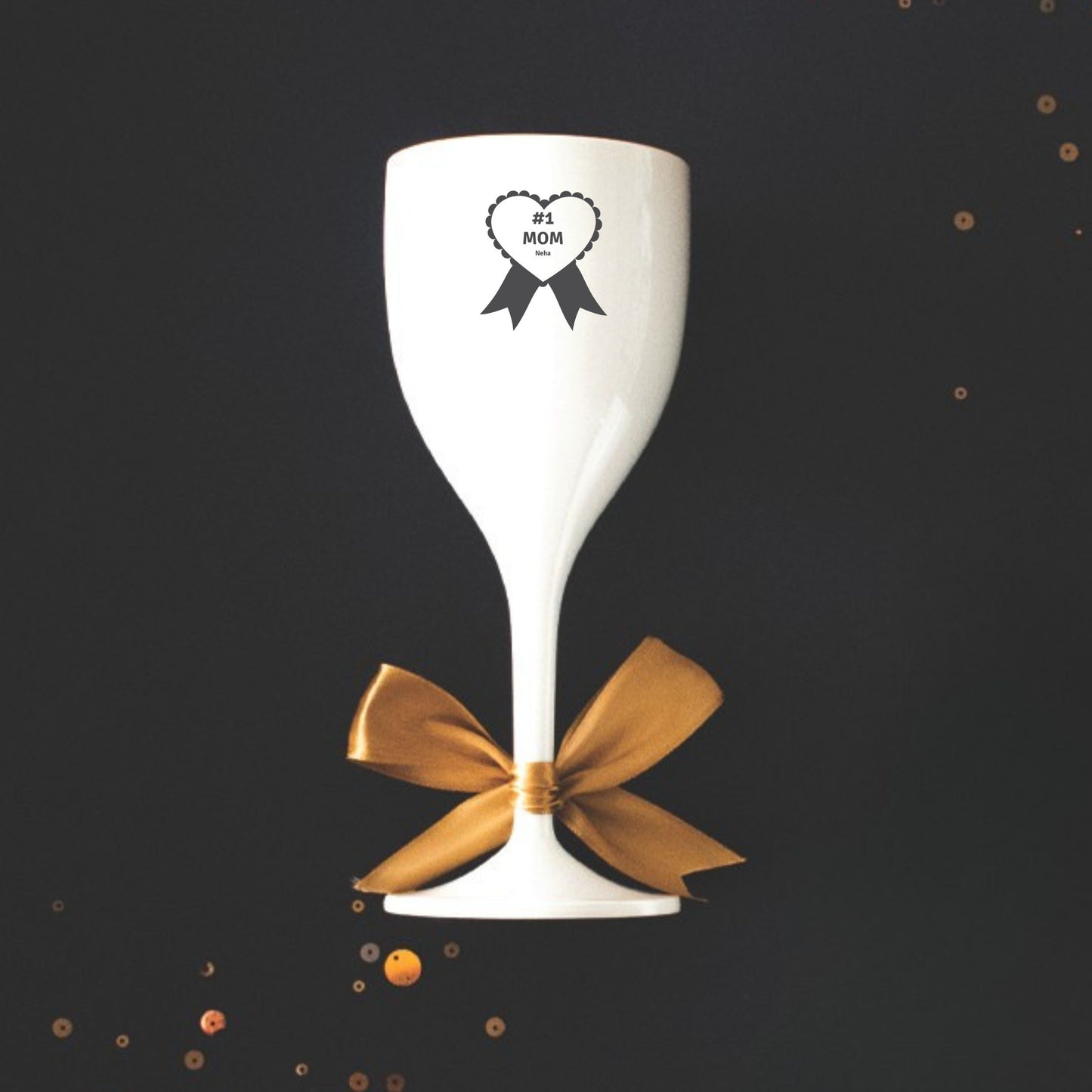 No. 1 Mom Personalized Unbreakable Wine Glass