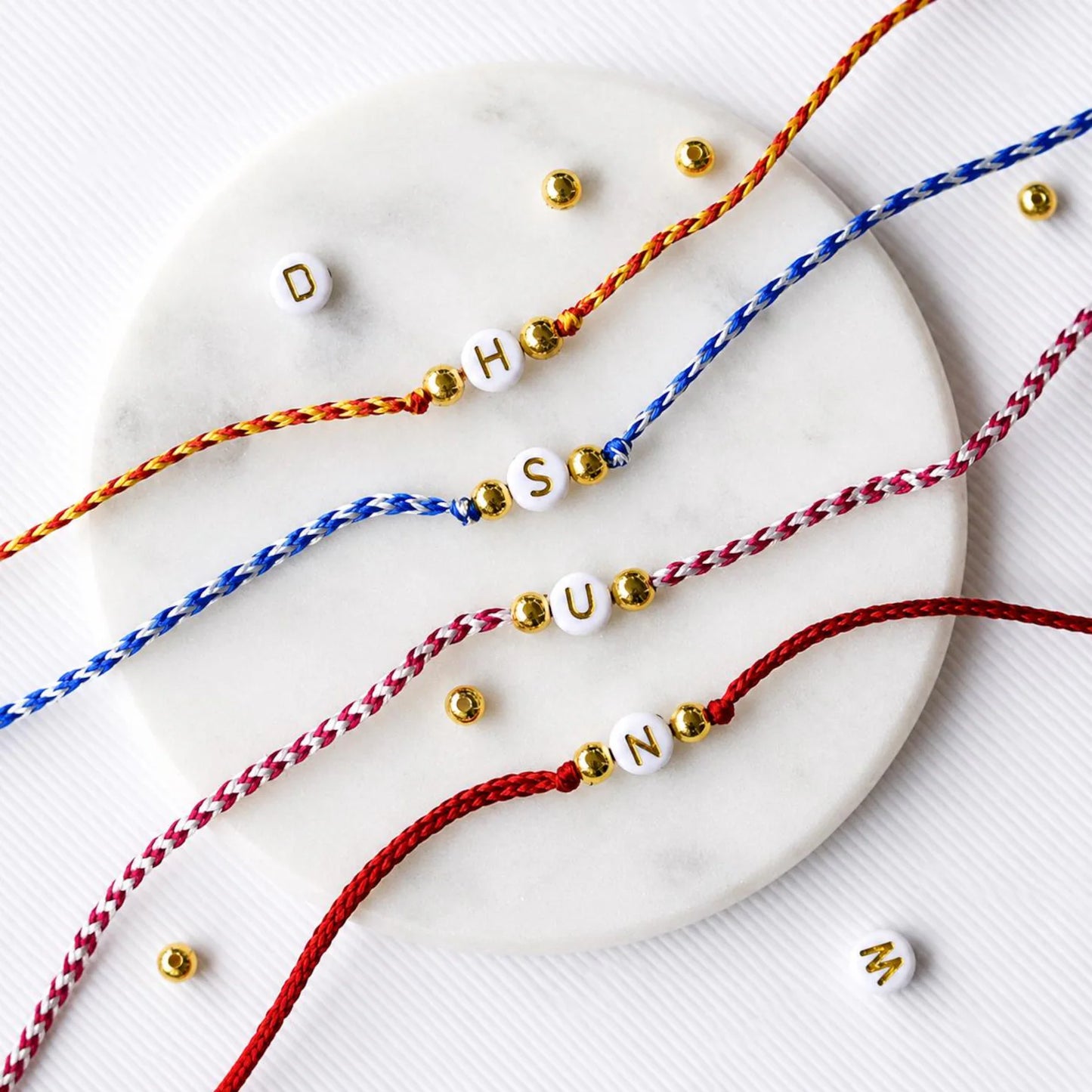 Personalized Name Initial Rakhi with Golden Initial