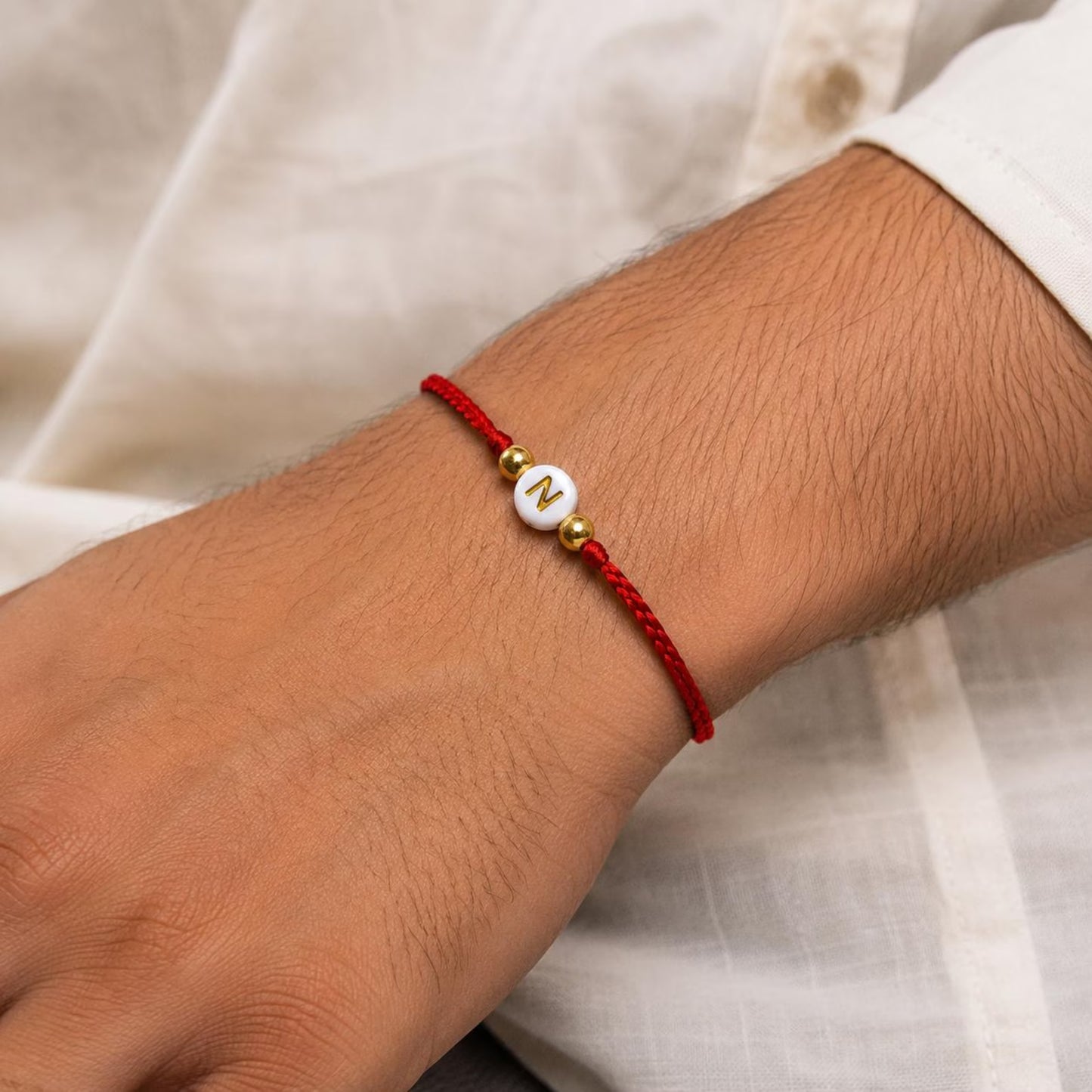 Personalized Name Initial Rakhi with Golden Initial