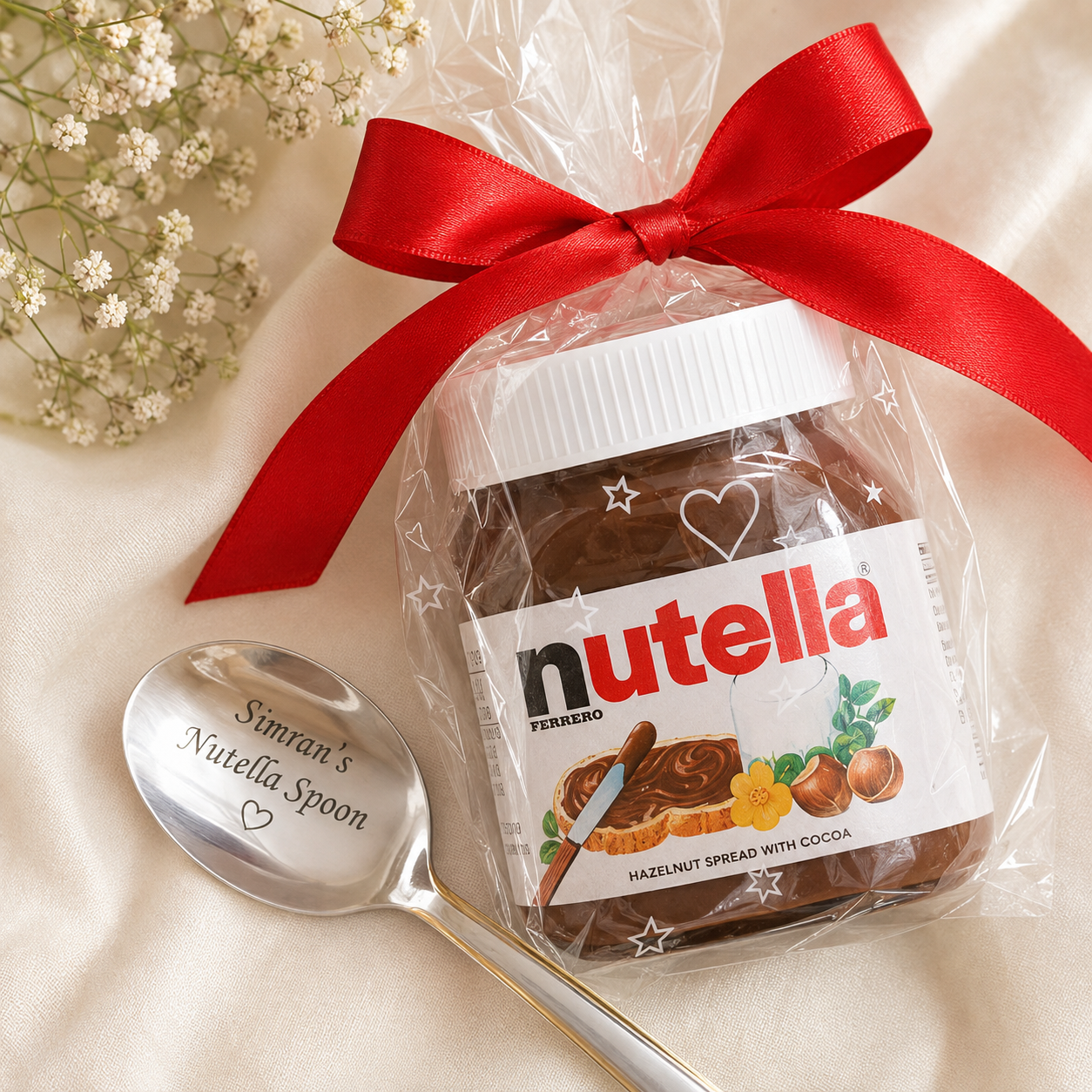 Personalized Nutella Jar & Spoon Combo