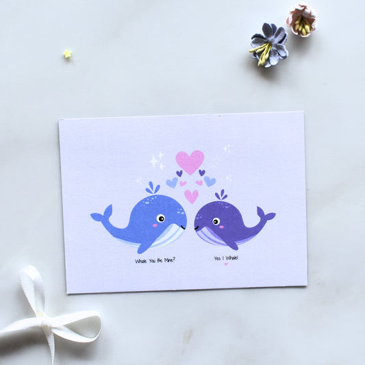 Whale You Be Mine Punny Postcard